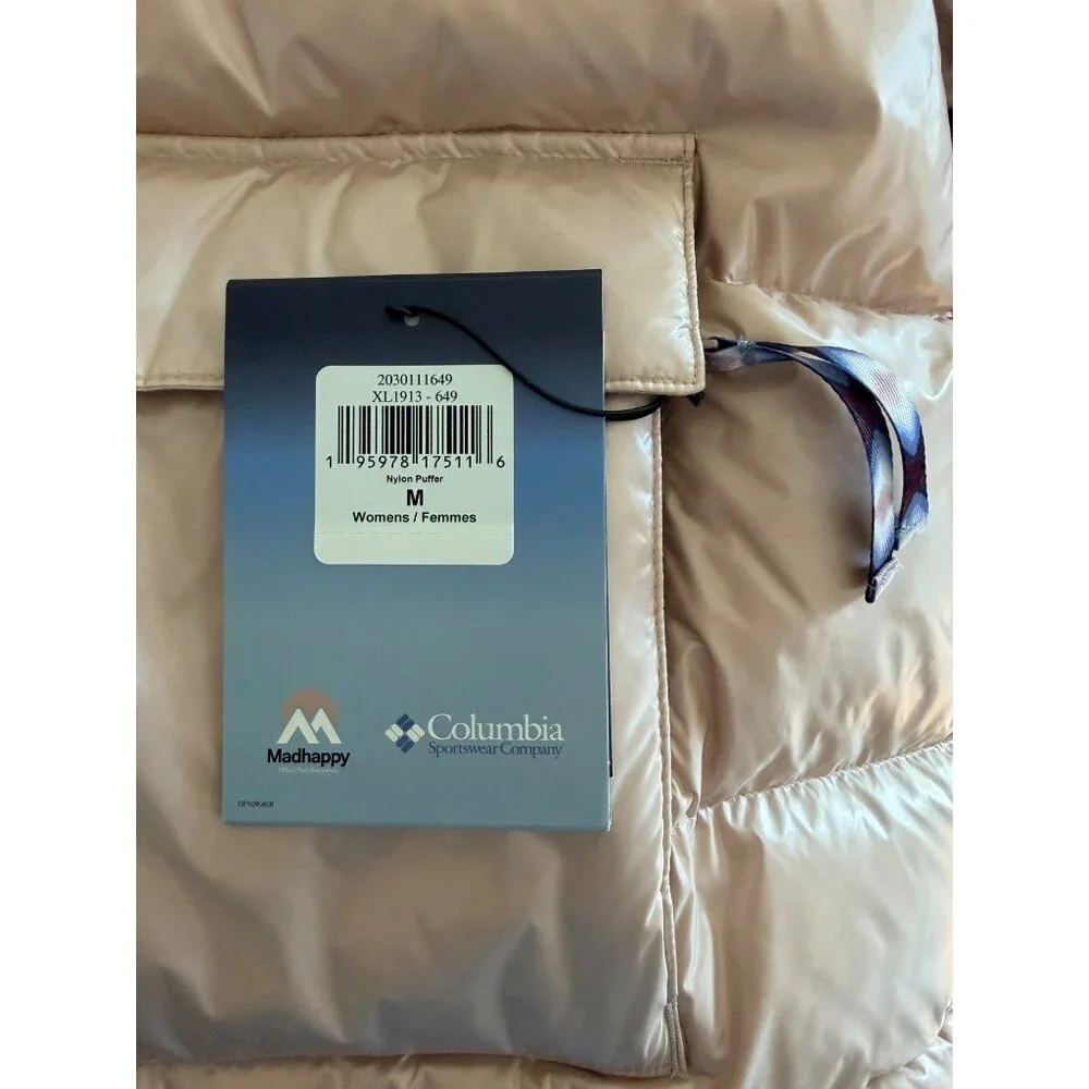 Madhhappy × Columbia Mauve Vapor Down Puffer Jacket 800 Fill M Convertible NWT - Picture 7 of 15